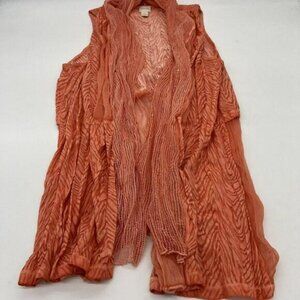 Chico's women's Coral crochet open front cardigan sleeveless Size 2/L(12)